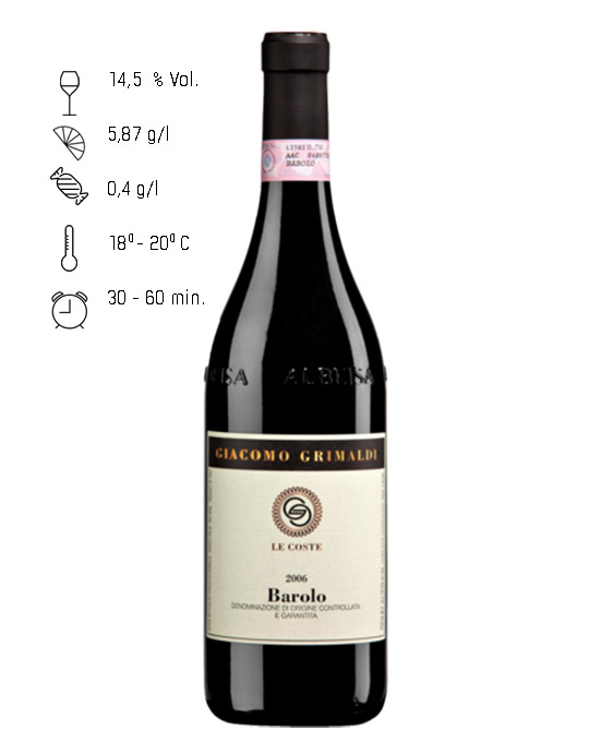 GIACOMO GRIMALDI  Barolo DOCG Le Coste 2013